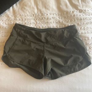 Lululemon olive green speed shorts